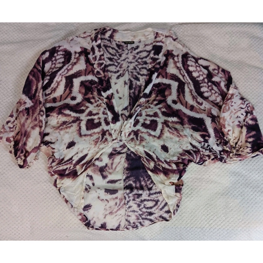 Saachi Anthropologie Artsy Abstract Geo Cocoon Twist Top Women O/S Festival Boho